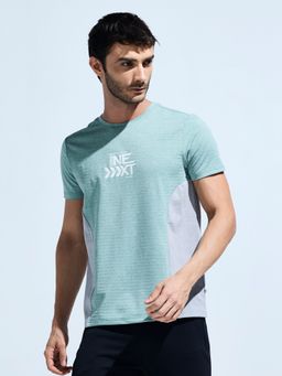 DOMIN8 - Men Green Polyester Graphic Regular Fit T-Shirt