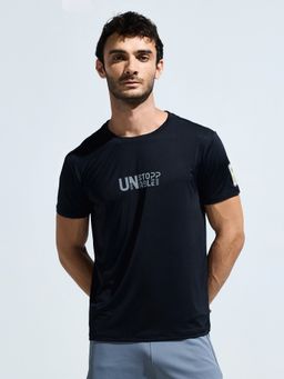 DOMIN8 - Men Black Blended Fabric Graphic Regular Fit T-Shirt