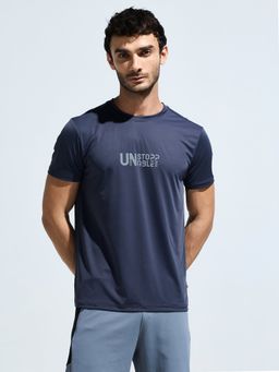 DOMIN8 - Men Grey Blended Fabric Graphic Regular Fit T-Shirt