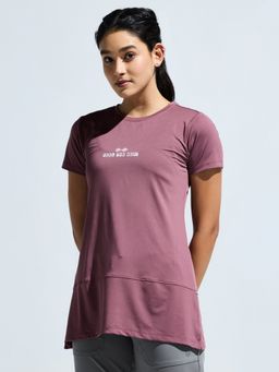 DOMIN8 - Women Purple Lightweight Super Soft Graphic Print T-shirt