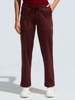 DOMIN8 - Women Brown Functional Multi-Pocket Super Stretchable Wrinkle Resistant Trackpant