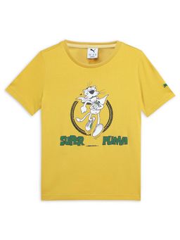 Puma - Boys Yellow Printed T-Shirt