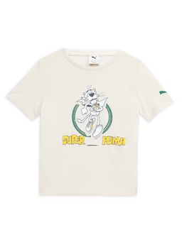 Puma - Boys White Printed T-Shirt