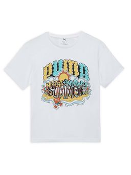Puma - Boys White Graphic T-Shirt