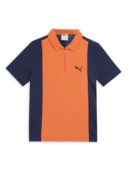 Puma - Boys Orange Colorblock Polo T-Shirt