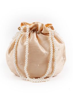 Odette - Delightful Beige Pearl Potli