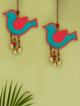 ExclusiveLane - The Robin Twins' Handmade Decorative Wall Hanging In Terracotta (Set of 2)