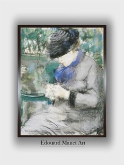 The Art House - Girl Sitting in the Garden, or the Knitting, 1879 Painting by Edouard Manet