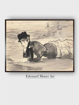The Art House - Woman Lying on the Beach, Annabel Lee, Ca 1881 Painting by Edouard Manet