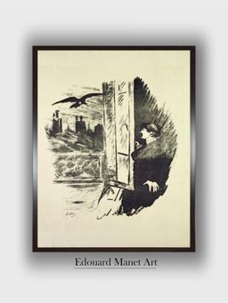 The Art House - Illustration for 'The Raven', by Edgar Allen Poe, 1875 Painting by Edouard Manet