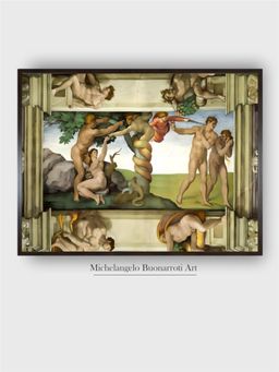 The Art House - The Fall of Man & Expulsion from the Garden of Eden, with 4 Ignudi Painting