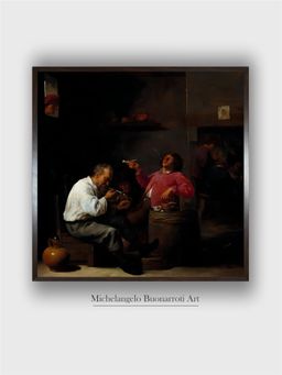 The Art House - The Green Cap or Smokers in an Interior Painting