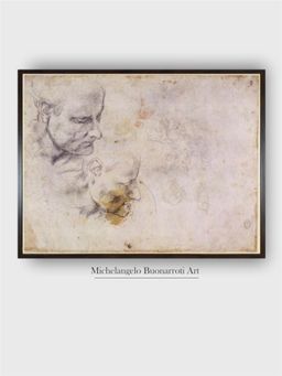 The Art House - W.60 Sketch of a Male Head, in Two Positions Painting