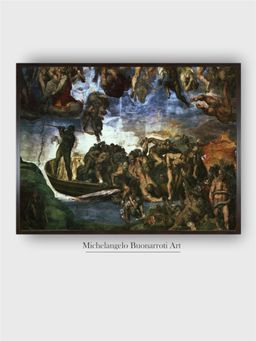 The Art House - Last Judgement: Detail from the Bottom Right Corner, Sistine Chapel Painting