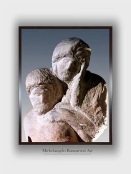 The Art House - Rondanini Pieta, Detail of the Heads of Christ and Mary Painting