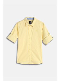 Allen Solly - Boys Yellow Solid Casual Shirt