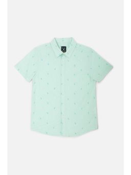 Allen Solly - Boys Green Printed Casual Shirt