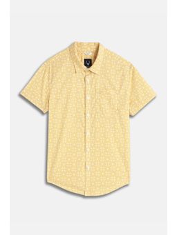 Allen Solly - Boys Yellow Printed Casual Shirt