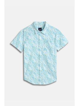 Allen Solly - Boys Light Blue Printed Casual Shirt