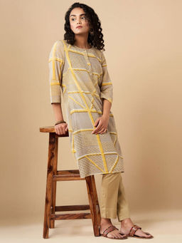 Fabindia - Cotton Printed Knee Length Kurta
