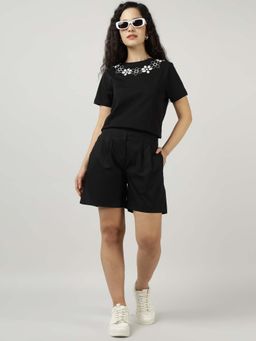 Sands of India - Black Embroidered Co-Ord (Set of 2)