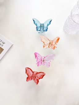 Yellow Chimes - Multicolor Glossy Butterfly Clip