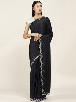 Soch - Embellished Crepe Saree with Unstitched Blouse