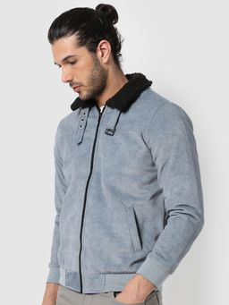 Campus Sutra - Light Blue Windcheater Solid Jacket