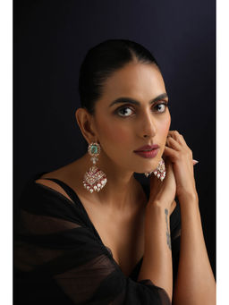 SWABHIMANN - Multi-Color Polki Jhumka Earrings