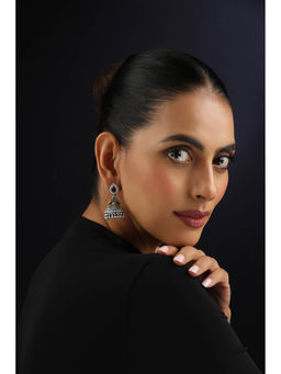 SWABHIMANN - Purple Jhumka Earrings