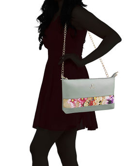 Mochi - Floral Light Green Sling and Cross Bag