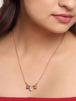 VIRAASI - Elegant Rose Gold Plated Crystal Beaded Necklace for Girls