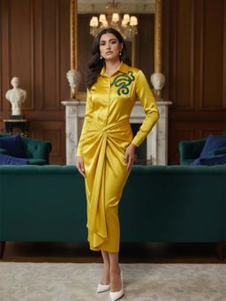 DOORS DESIGNS - Yellow Midi Dress