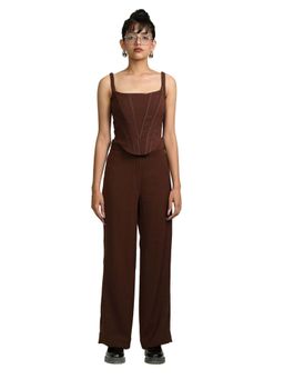 MAMKAM - Brown Knotty Corset with High Waisted Pants
