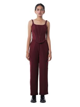MAMKAM - Maroon Knotty Corset with High Waisted Pants