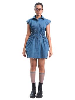 MAMKAM - Blue Creased Mini Dress