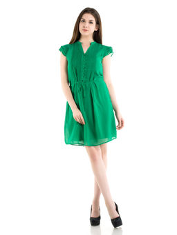Kazo - Green Serene Pleated Dress