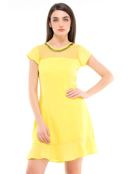 Kazo - Yellow Zarine Lace Dress