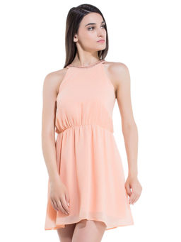 Kazo - Peach Myra Blouson Dress