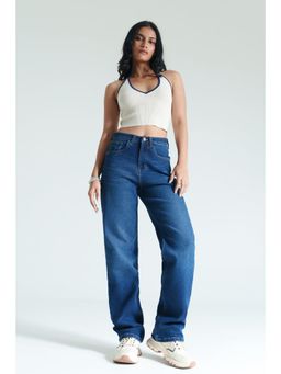 FREAKINS - Deep Indigo Blue Women Straight Jeans