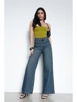 FREAKINS - Iconic Blue Women Wide Jeans
