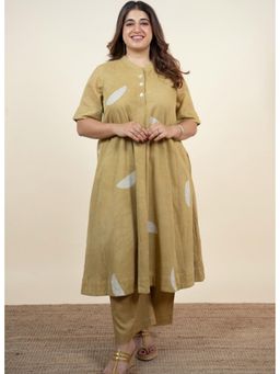The Indian Ethnic Co. - Arzoo Green Batik Mulmul A Line Kurta