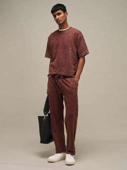 Mufti - Brown Solid Relaxed Trouser