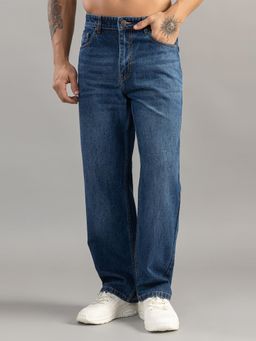 Club York - Blue Solid Loose Jeans