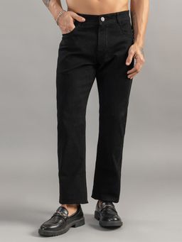 Club York - Black Solid Straight Jeans