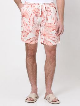 Mufti - Pink Printed Relaxed Shorts