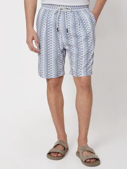 Mufti - Grey Printed Relaxed Shorts