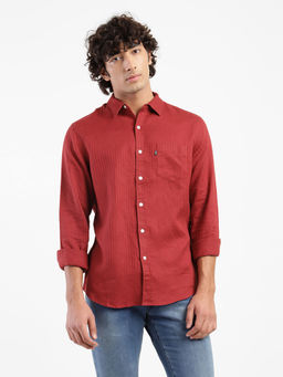 Levi's - Men Stripes Red Slim Shirt
