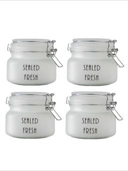 Femora - Frost Kitchen Storage Jar & Airtight Steel Lid, 500 Ml (Pack Of 4)