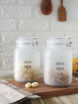 Femora - Kitchen Square Jars, Airtight Steel Lid, 1500 Ml, (Pack Of 2)